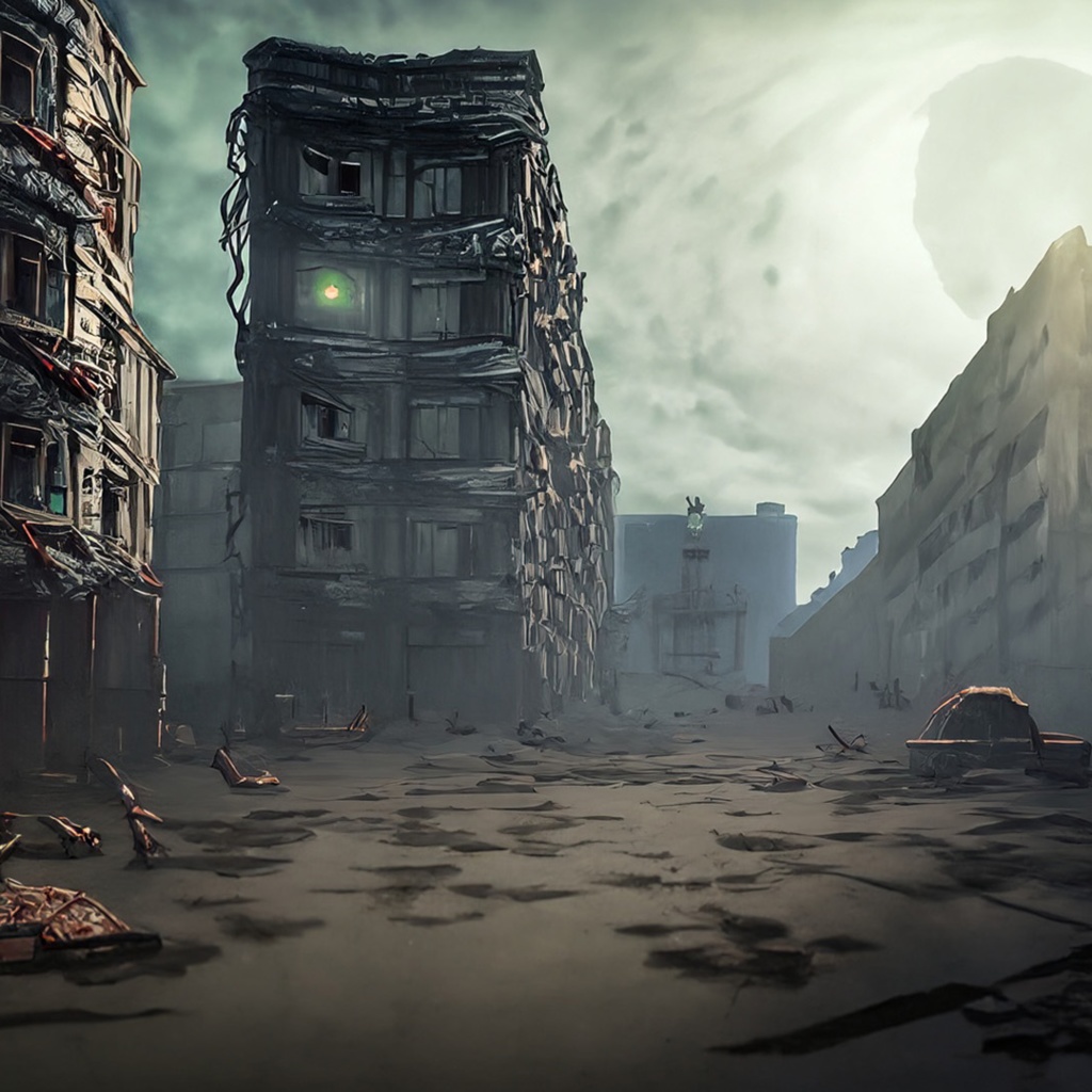 【フリー素材】ゾンビアポカリプスの都市の背景5枚セット