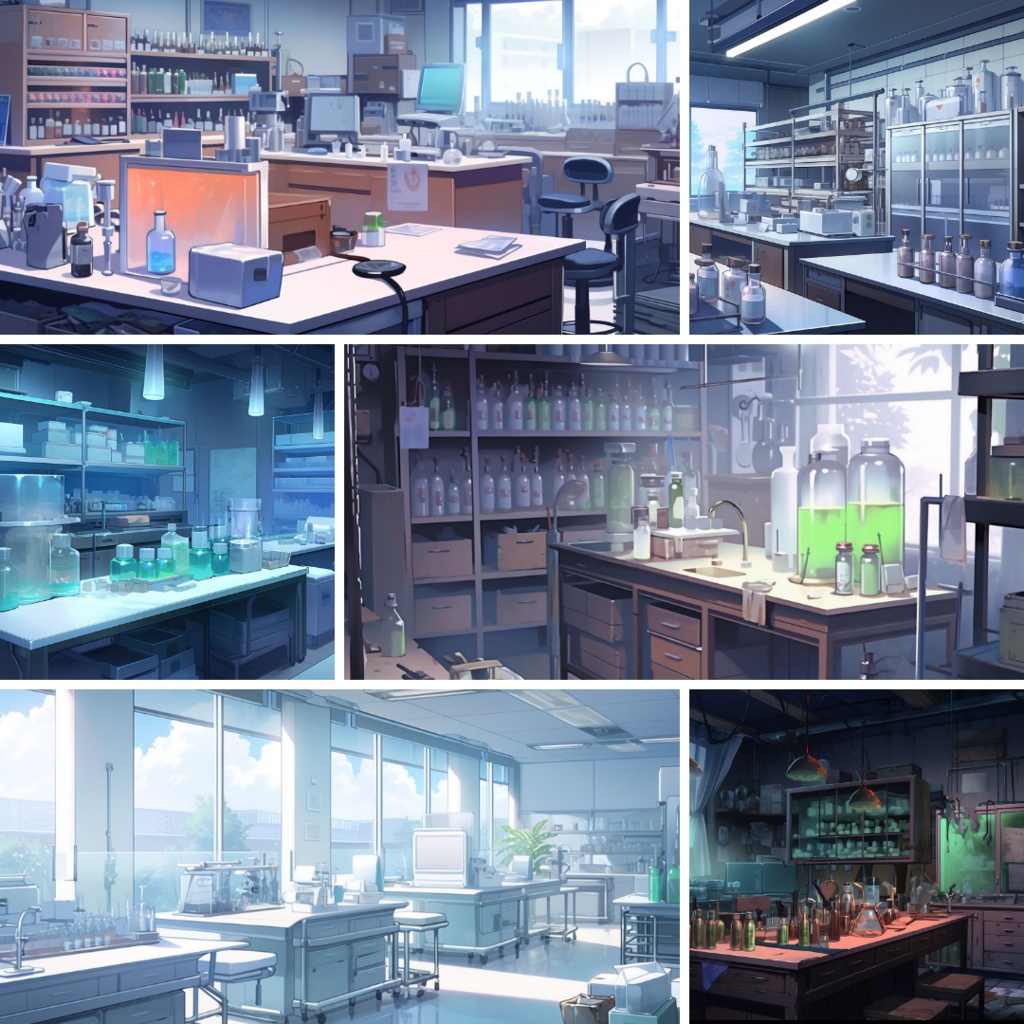 【TRPG背景素材】研究所パック37枚|明るめ・ホラー・培養