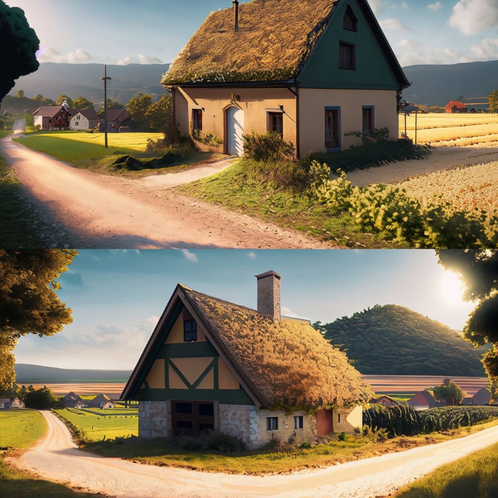 【フリー素材】TRPGに使えそうな背景イラスト|のどかな村・一軒家