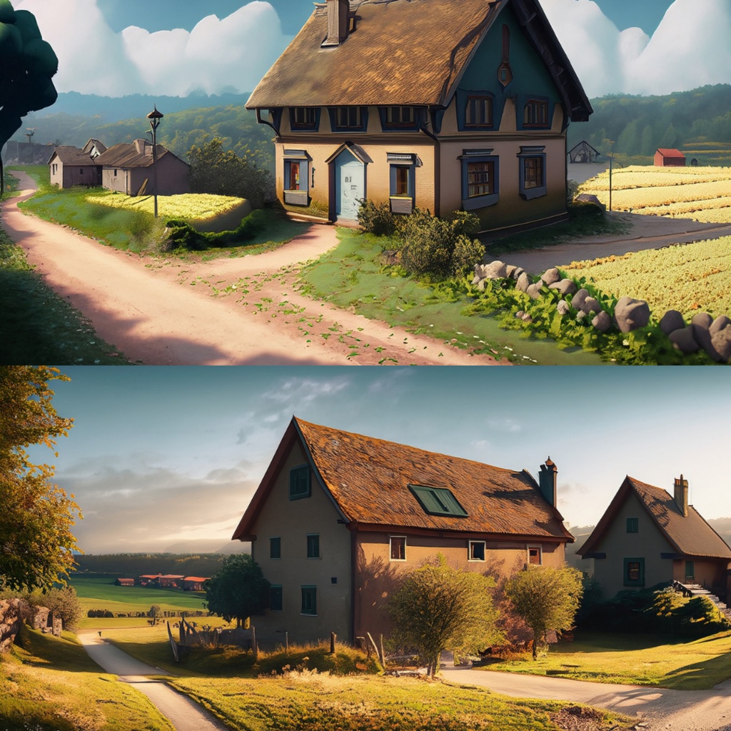 【フリー素材】TRPGに使えそうな背景イラスト|のどかな村・一軒家