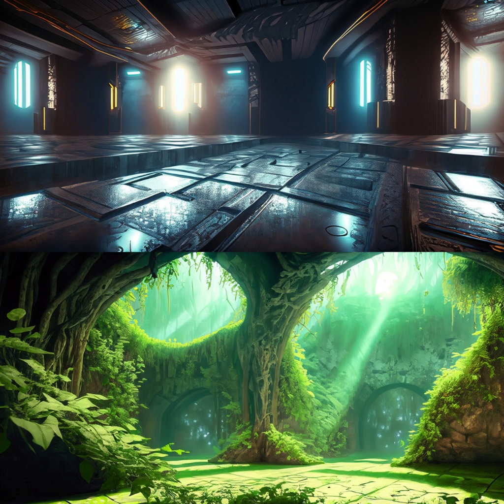 【フリー素材】TRPGに使えそうな背景イラスト|ダンジョン(炎・氷・森・闇・近未来)