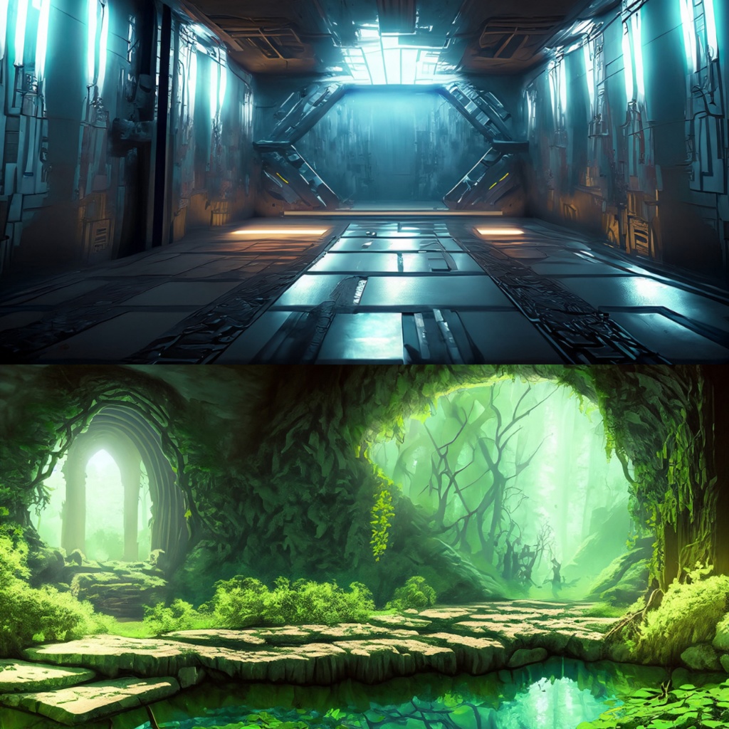 【フリー素材】TRPGに使えそうな背景イラスト|ダンジョン(炎・氷・森・闇・近未来)