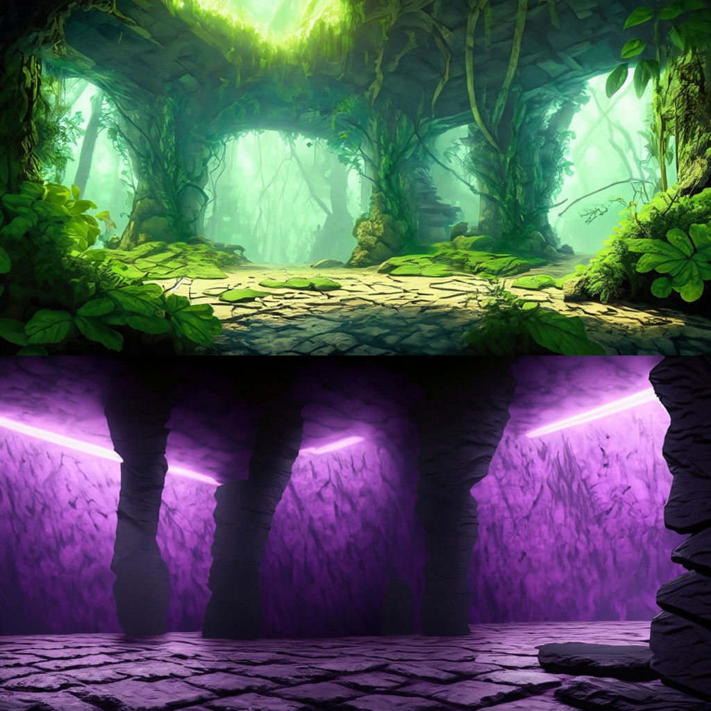 【フリー素材】TRPGに使えそうな背景イラスト|ダンジョン(炎・氷・森・闇・近未来)