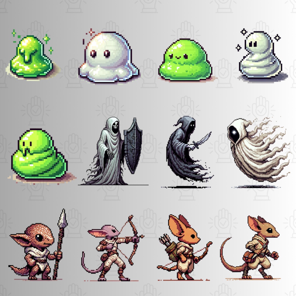 【サイドビュー素材】RPG風の敵・モンスター62枚|スライム・ゴブリン・ドラゴンなど