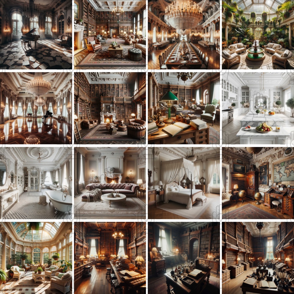 【TRPG背景素材】洋館パック86枚|祭壇・地下通路・密室・廊下・昼夜