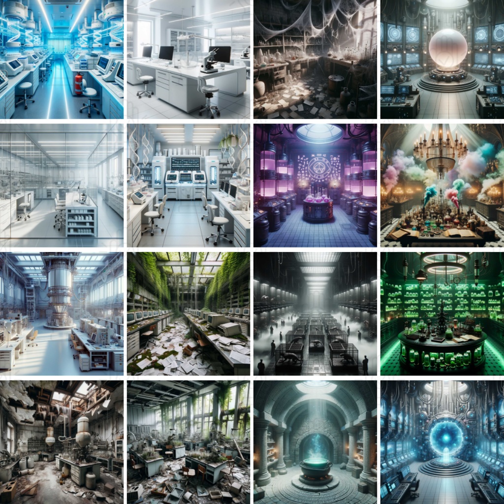 【TRPG背景素材】研究所パック93枚|培養槽・研究室・地下の入り口