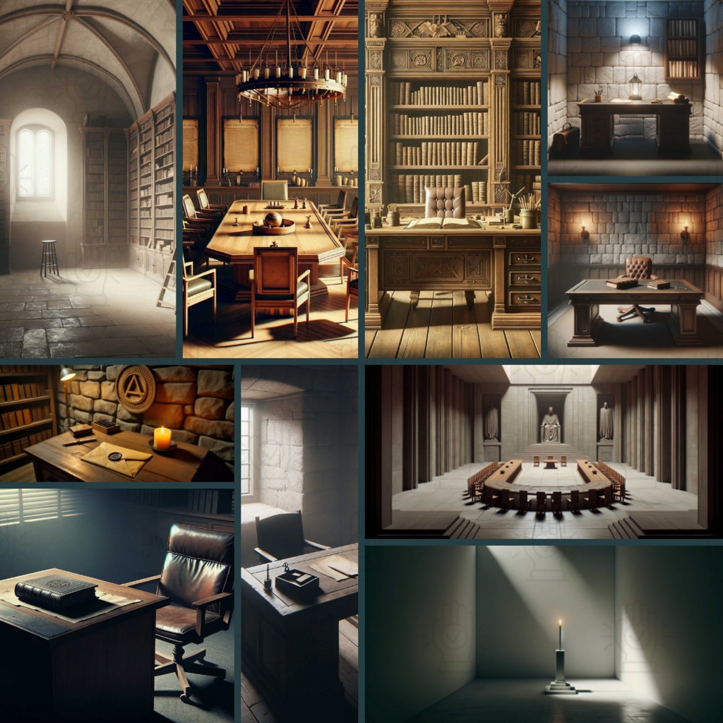 【TRPG背景素材】教団パック86枚|祭壇・廊下・鍵の扉