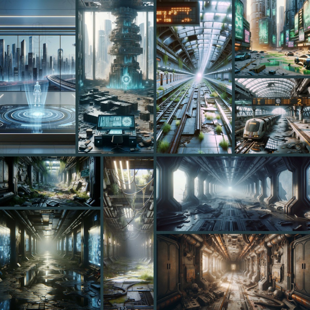 【TRPG背景素材】未来都市パック86枚|部屋・廊下・廃墟化