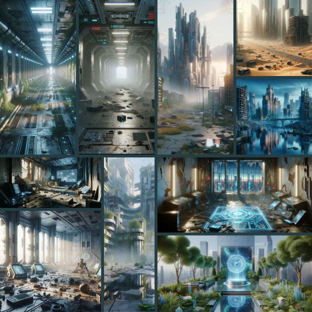 【TRPG背景素材】未来都市パック86枚|部屋・廊下・廃墟化