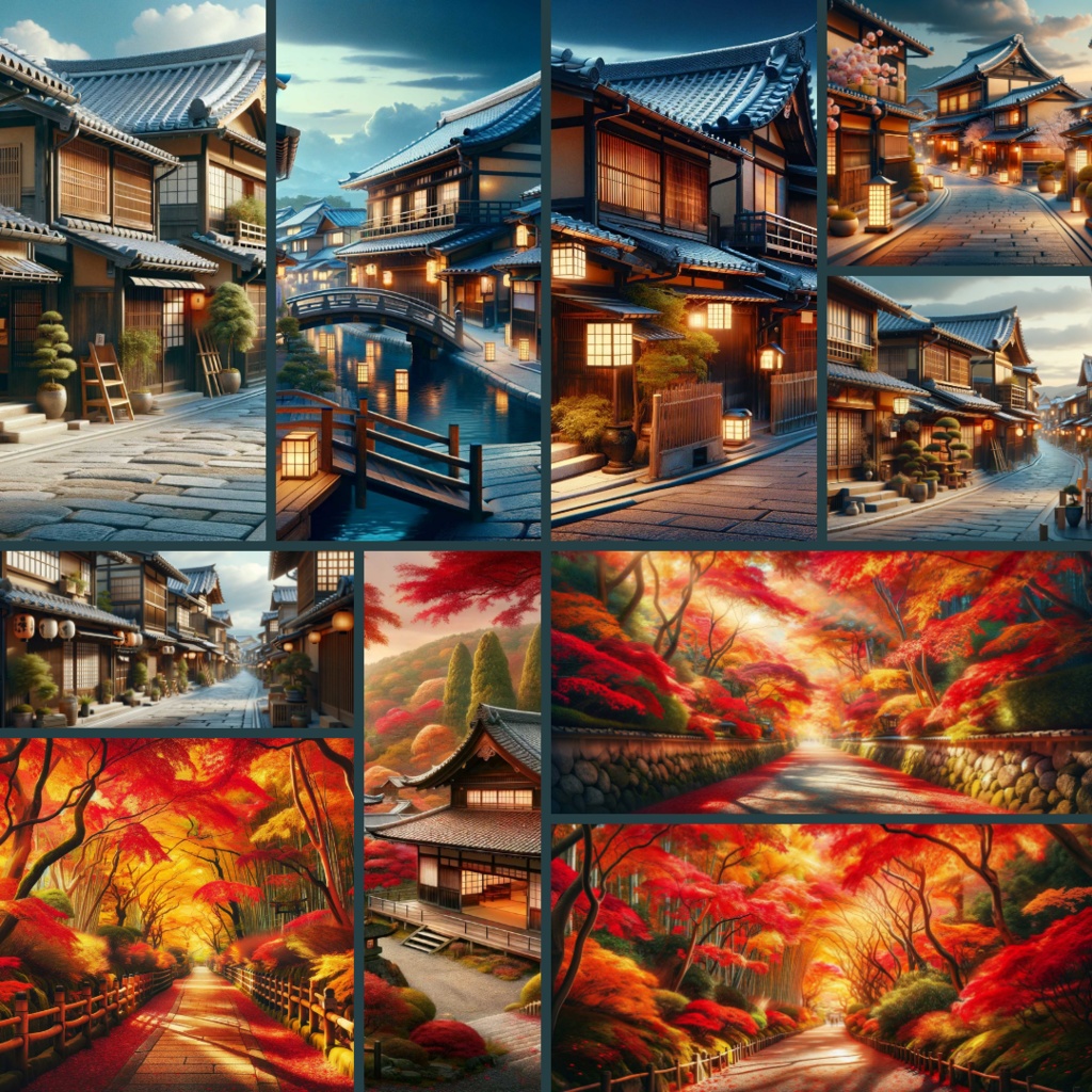 【TRPG背景素材】京都パック87枚|竹林・庭園・街並み