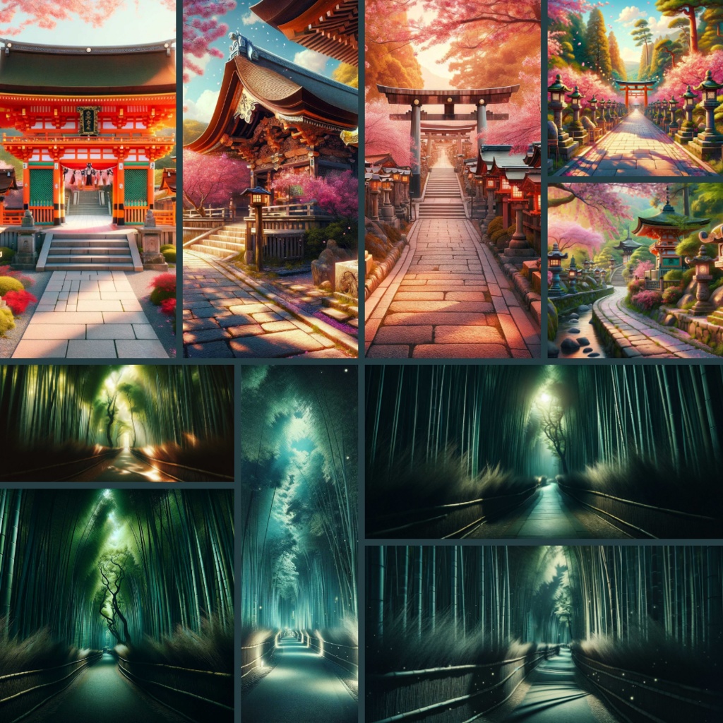 【TRPG背景素材】京都パック87枚|竹林・庭園・街並み