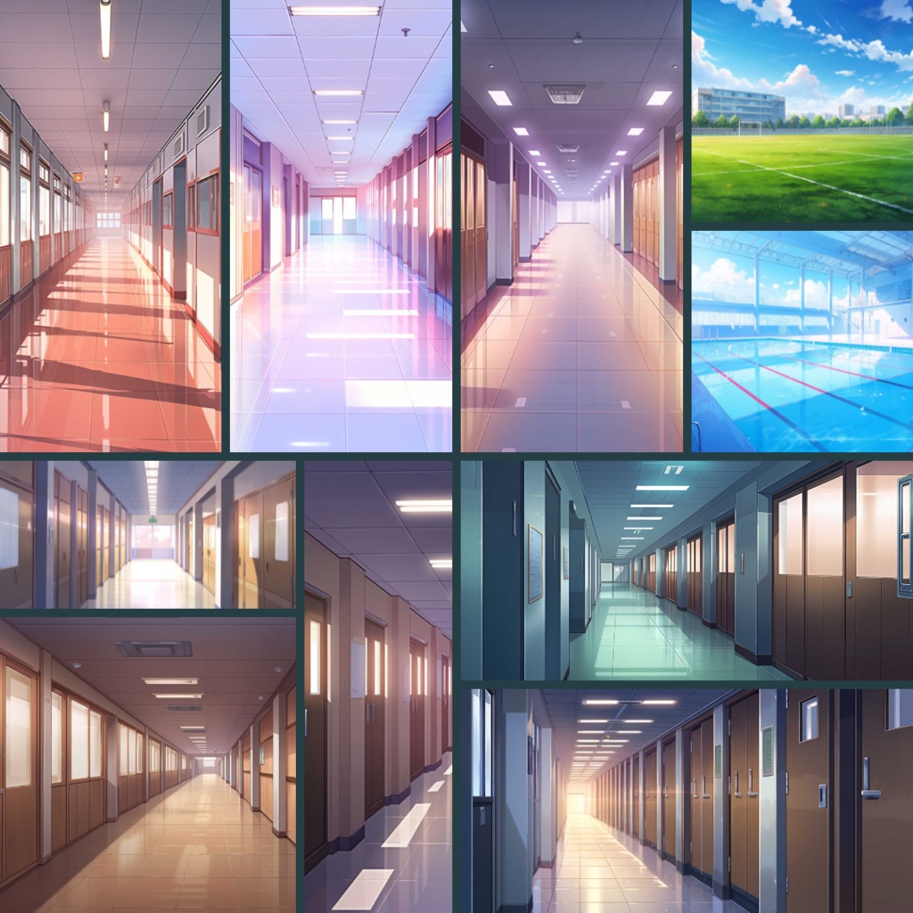 【TRPG背景素材】学校パック92枚|教室・廊下・屋上