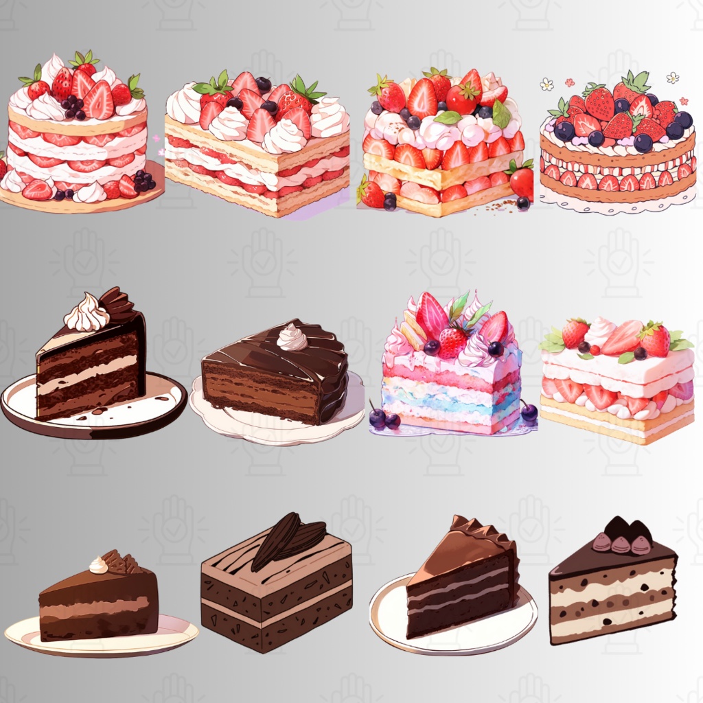 【透過済52点】デザートパック【png】|ケーキ・パフェ・タルト・クッキーなど