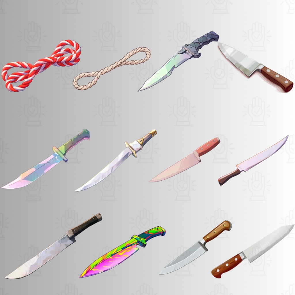 【透過済57点】アイテムパック【png】|包丁・木箱・鍵・日記帳