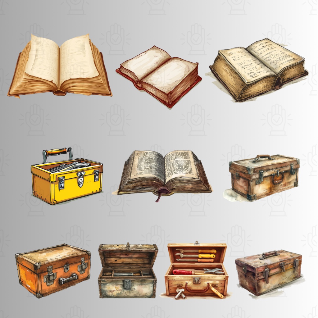 【透過済57点】アイテムパック【png】|包丁・木箱・鍵・日記帳