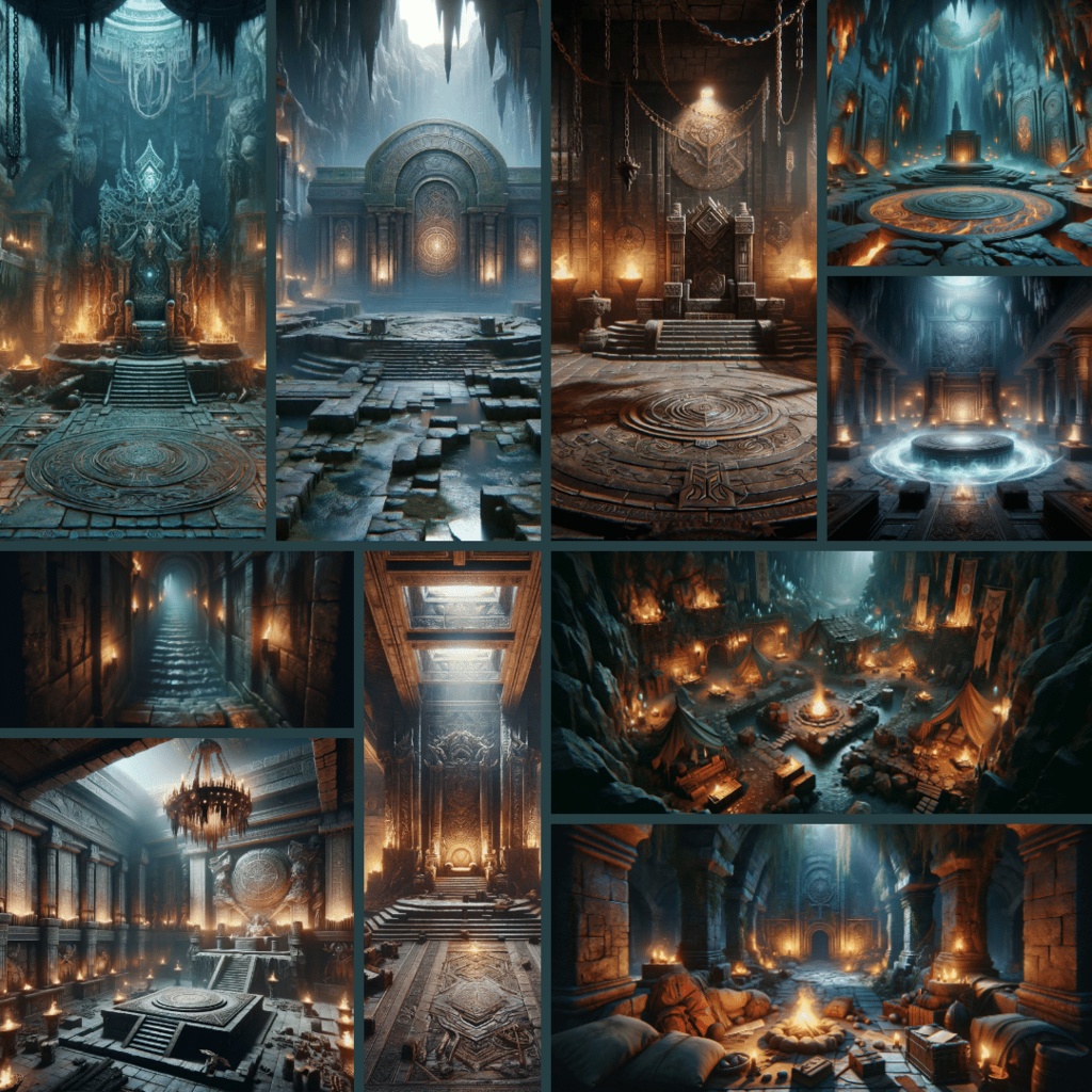 【TRPG背景素材】ダンジョンパック85枚|宝箱・ボス部屋・罠・溶岩