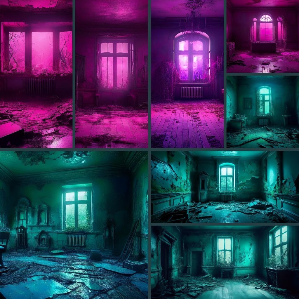 【TRPG背景素材】薄あかりの廃墟48枚|他と被らない色違い12色