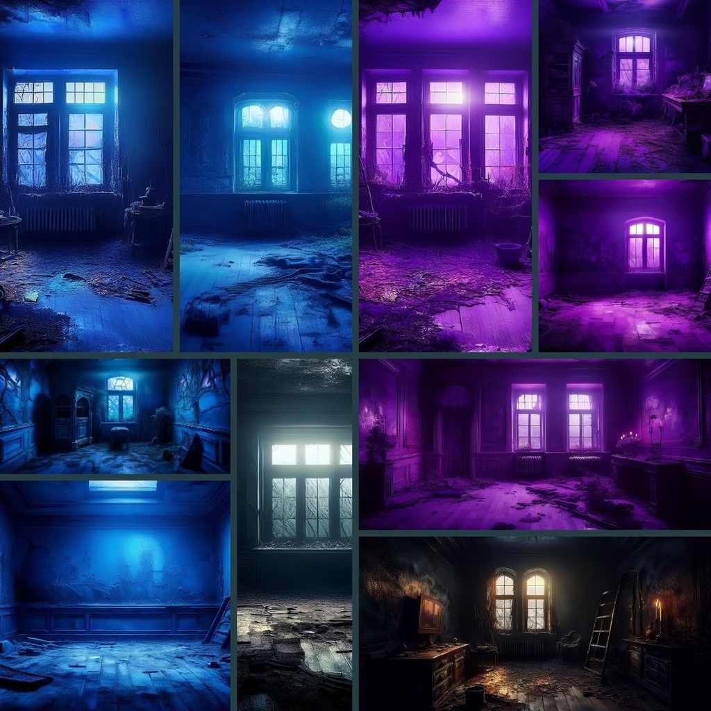 【TRPG背景素材】薄あかりの廃墟48枚|他と被らない色違い12色