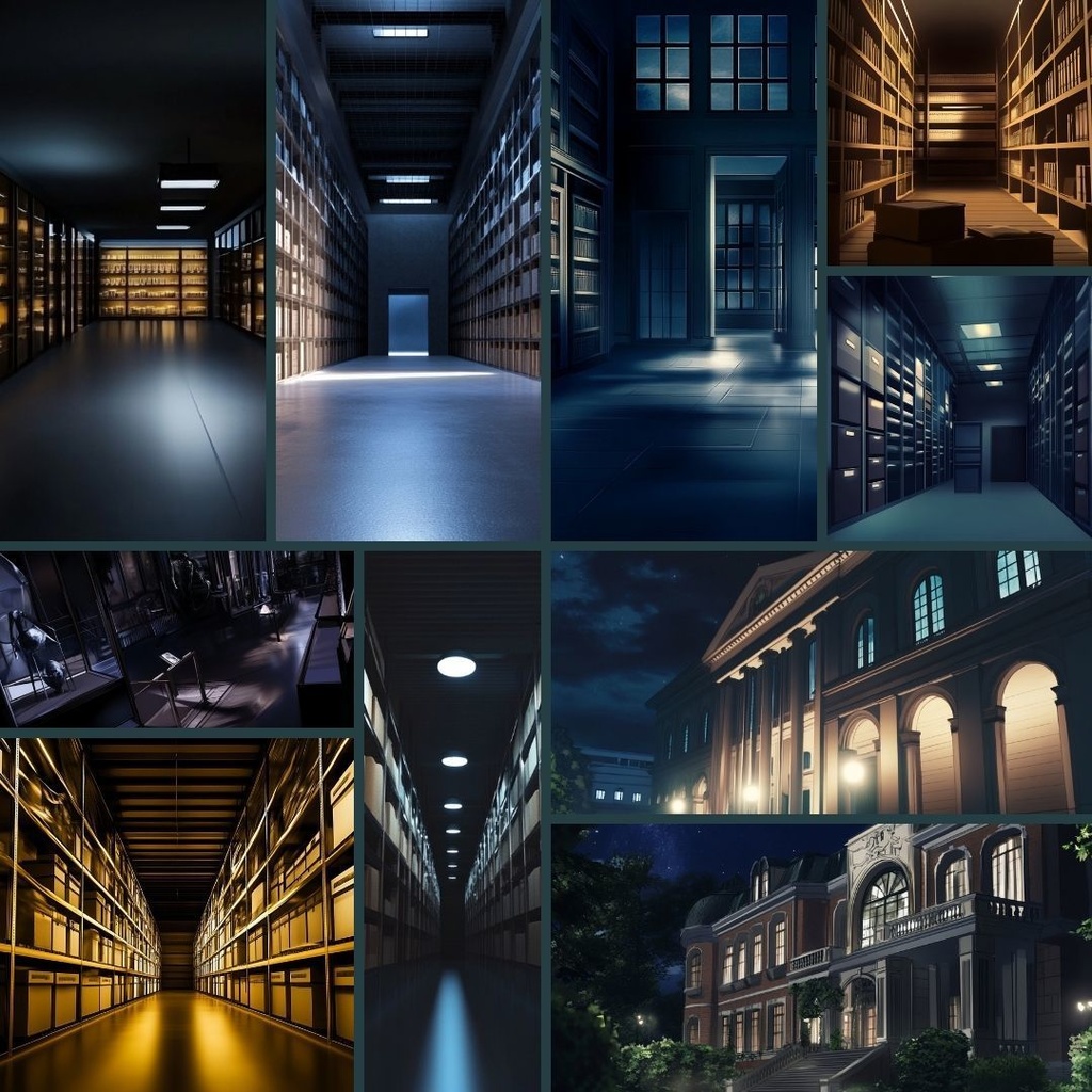 【TRPG背景素材】美術館・博物館パック60枚|展示室・廊下・倉庫・外観・絵画の部屋