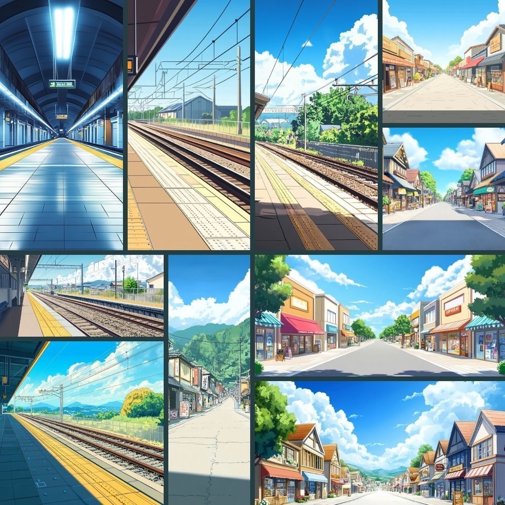 【TRPG背景素材】日常・生活パック70枚|商店街・住宅・駅・校門前・部屋・マンション