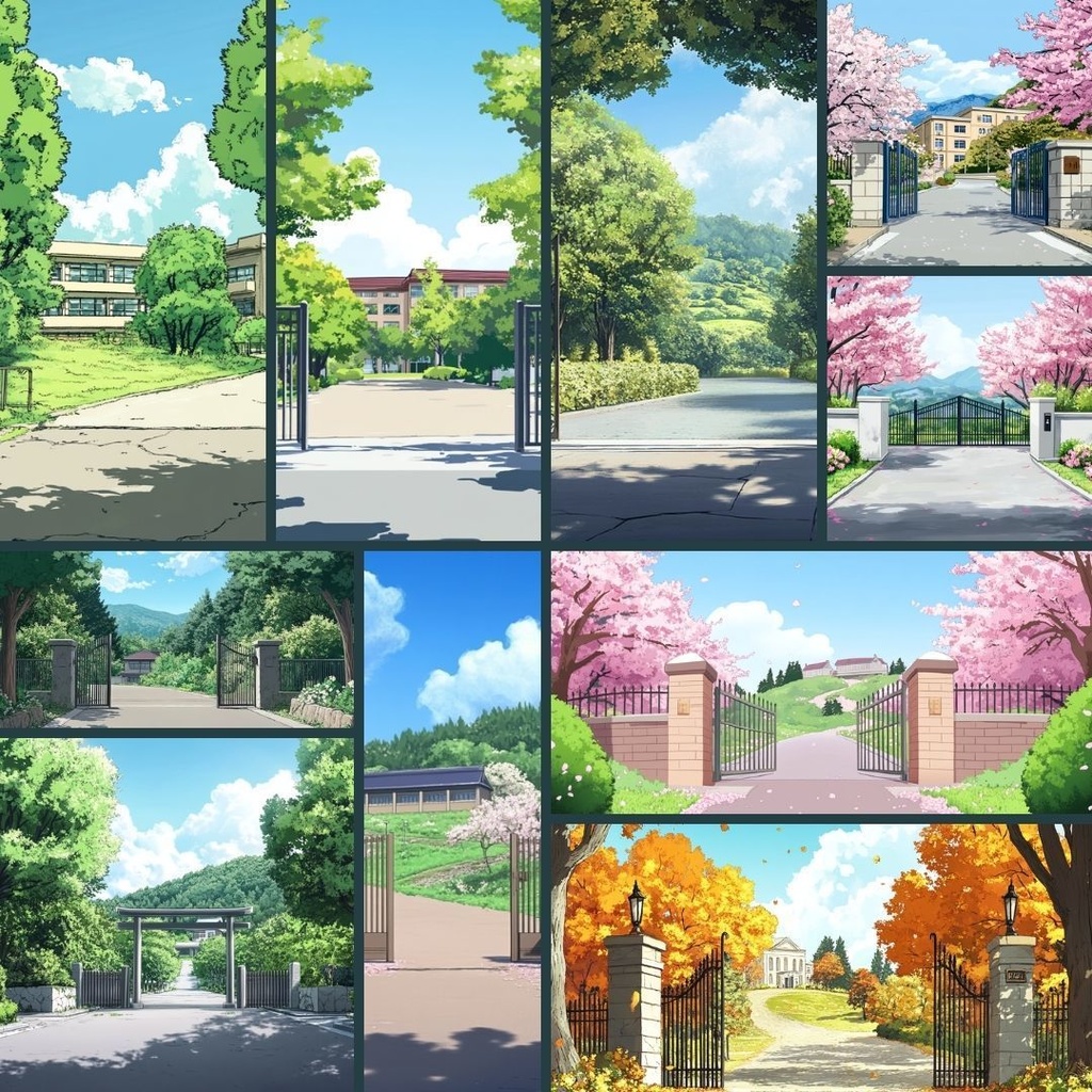 【TRPG背景素材】日常・生活パック70枚|商店街・住宅・駅・校門前・部屋・マンション