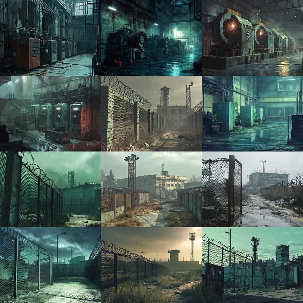 【TRPG背景素材】終末世界パック60枚|軍基地・地下鉄・発電所・地下水路・交差点・道路・バリケード