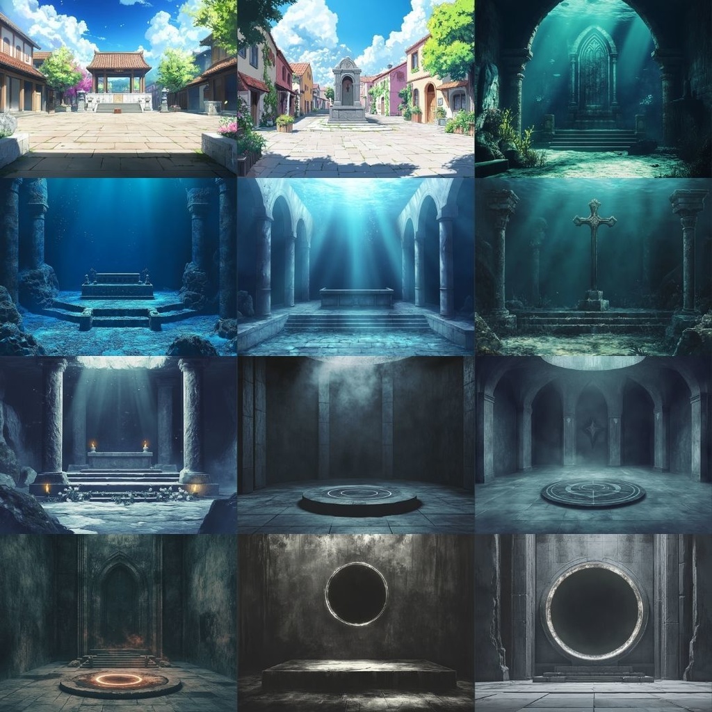 【TRPG背景素材】祭壇パック60枚|ホラー・怪しい教団・海底・地下・広場・森・近未来