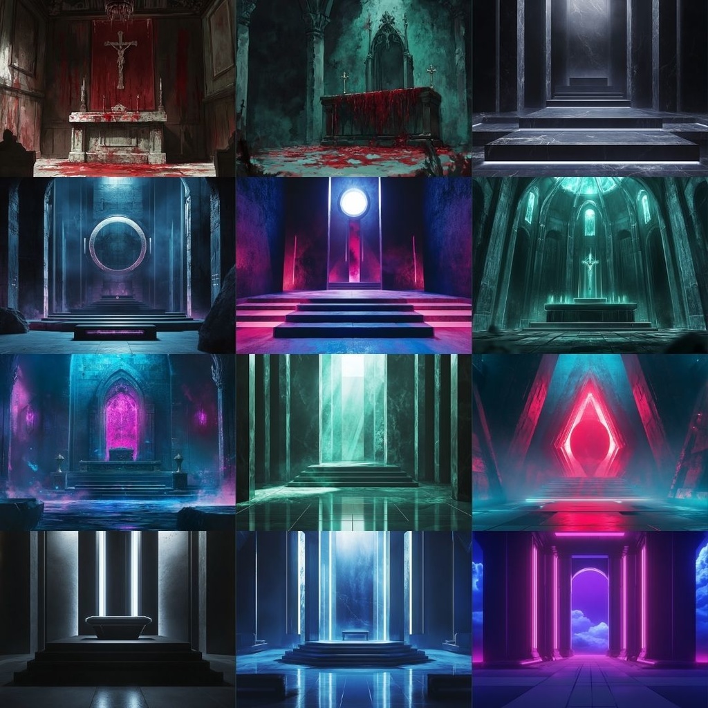 【TRPG背景素材】祭壇パック60枚|ホラー・怪しい教団・海底・地下・広場・森・近未来