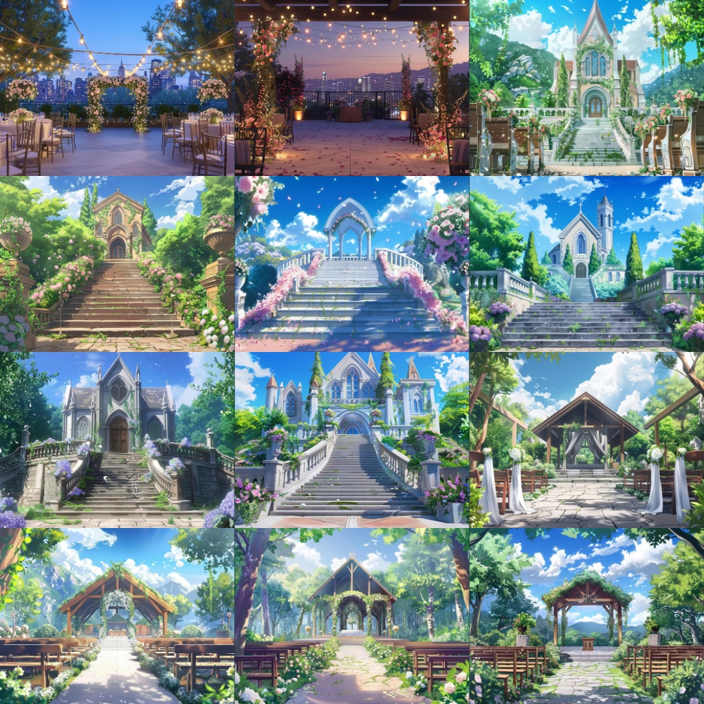 【TRPG背景素材】結婚式パック60枚|チャペル・パーティー会場・ホテル・ビーチ・大自然・大聖堂
