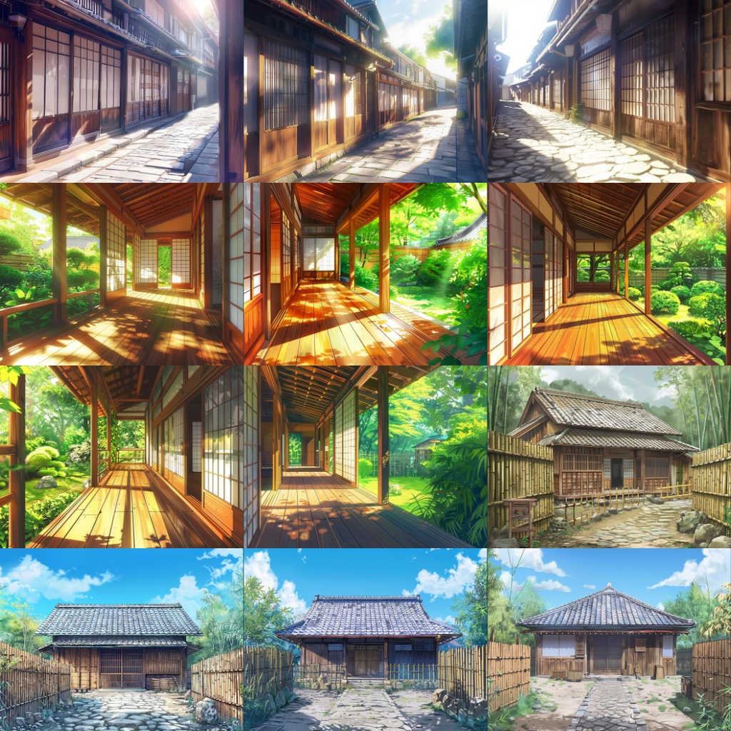 【TRPG背景素材】江戸時代パック60枚|商店街・屋敷・中庭・広場・城・茶屋・石畳