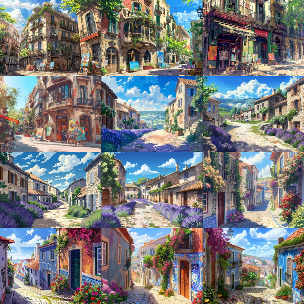 【TRPG背景素材】ヨーロッパパック60枚|街並み・建物・庭園・ブドウ畑