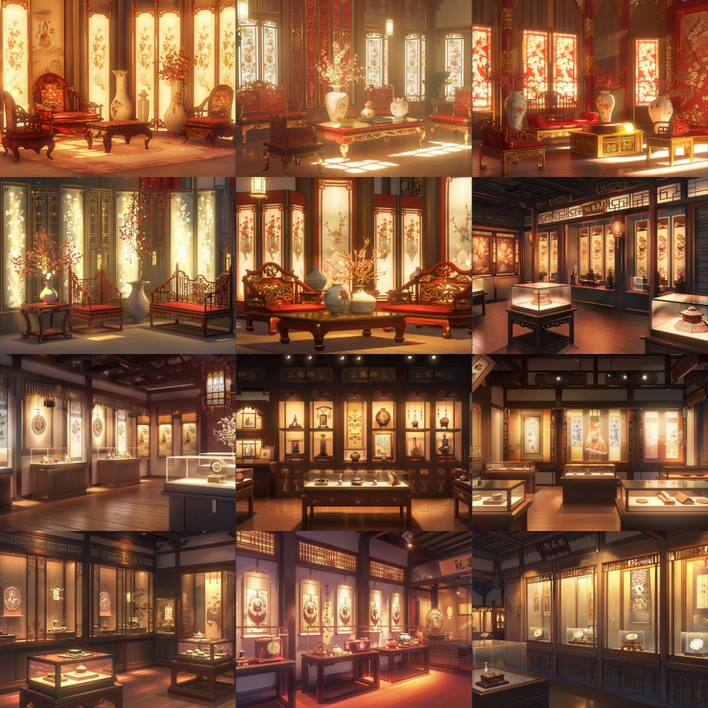 【TRPG背景素材】中国王宮パック195枚|お風呂場・部屋・フレーム風素材・王宮・門・階段・ホール