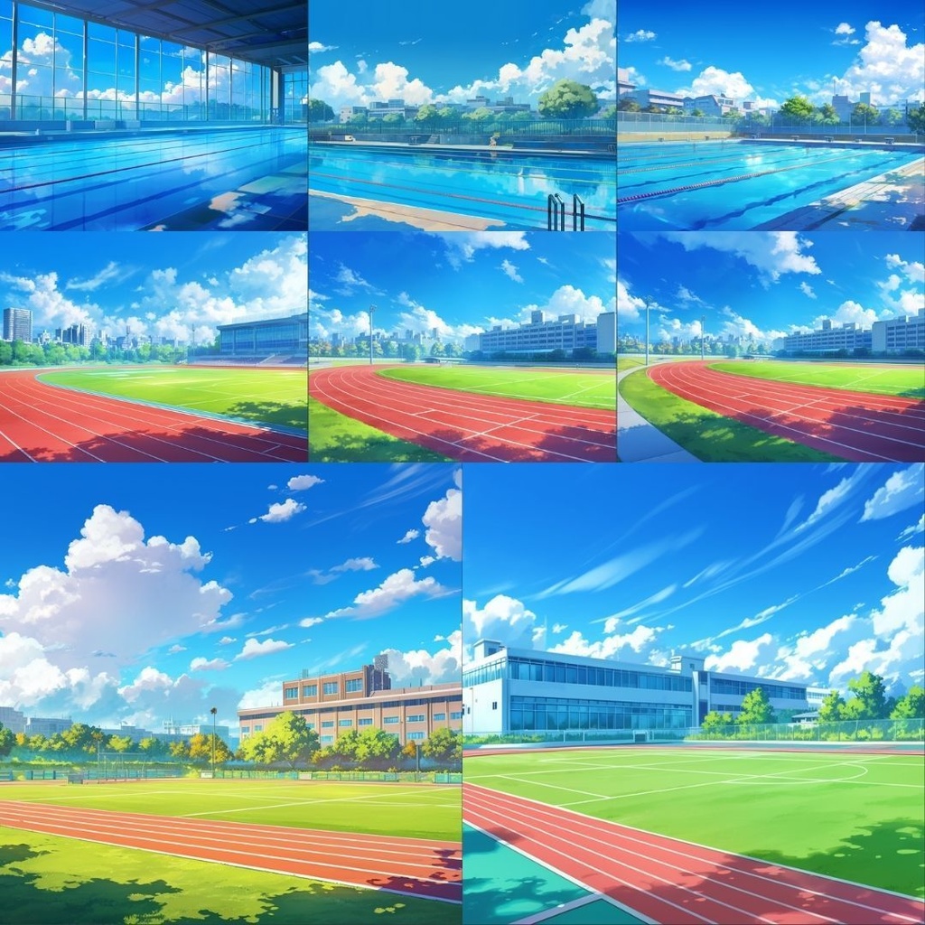 【TRPG背景素材】青春学校パック80枚|教室・外観・廊下・グラウンド・美術室・体育館・校舎への道・プール・保健室・階段・音楽室・大講義室・屋上