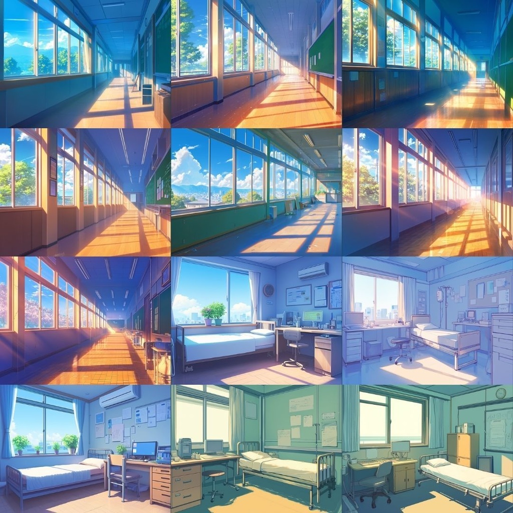 【TRPG背景素材】青春学校パック80枚|教室・外観・廊下・グラウンド・美術室・体育館・校舎への道・プール・保健室・階段・音楽室・大講義室・屋上