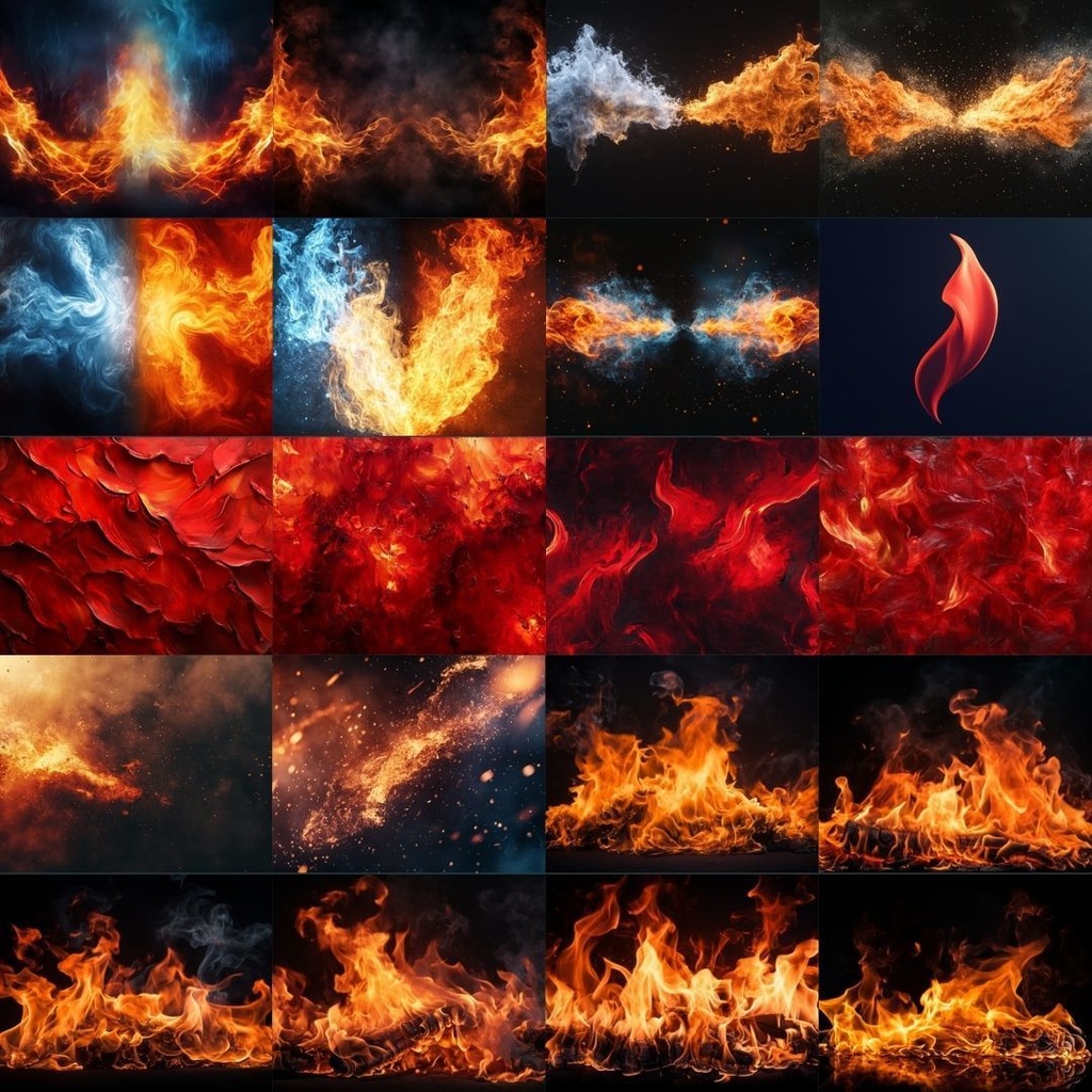 【素材集】炎のイラスト素材|蒼炎・炎