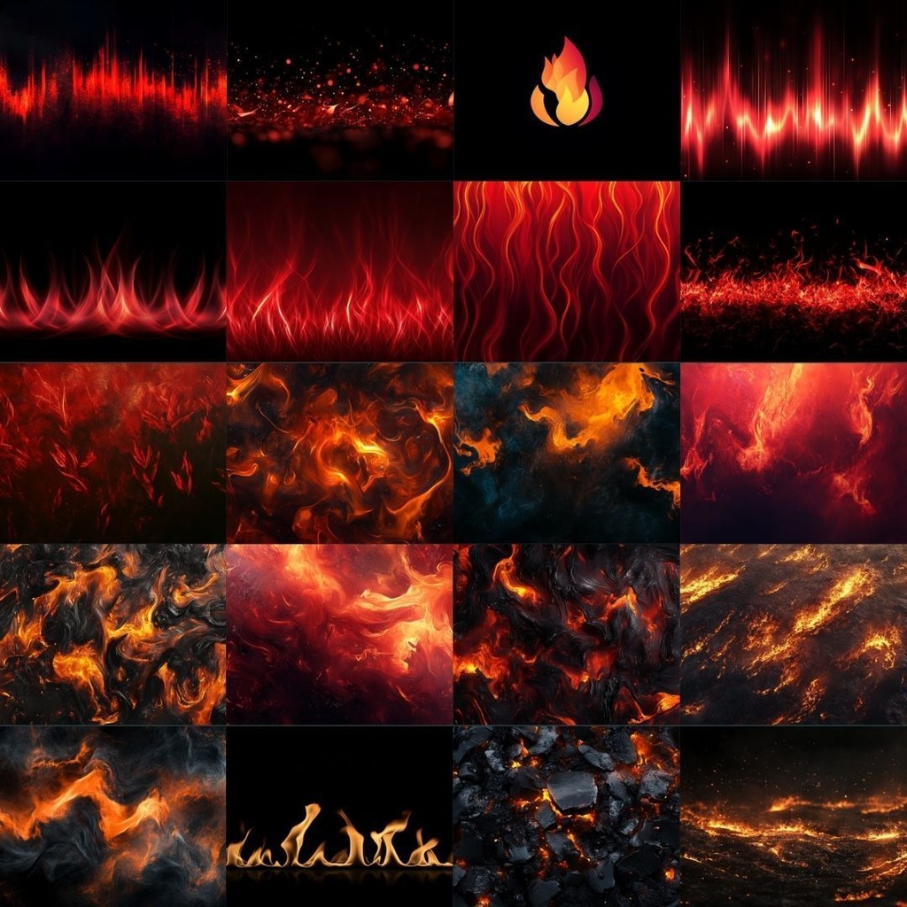 【素材集】炎のイラスト素材|蒼炎・炎