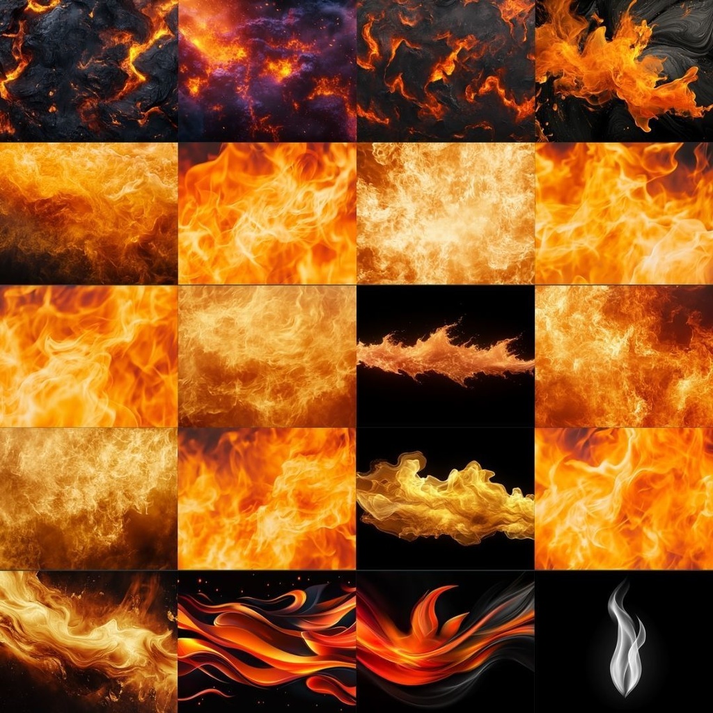 【素材集】炎のイラスト素材|蒼炎・炎