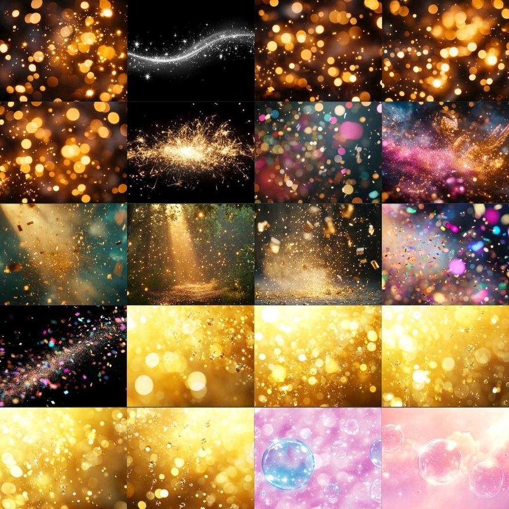 【素材集】キラキラしたイラスト素材|シルク風・泡・キラキラ