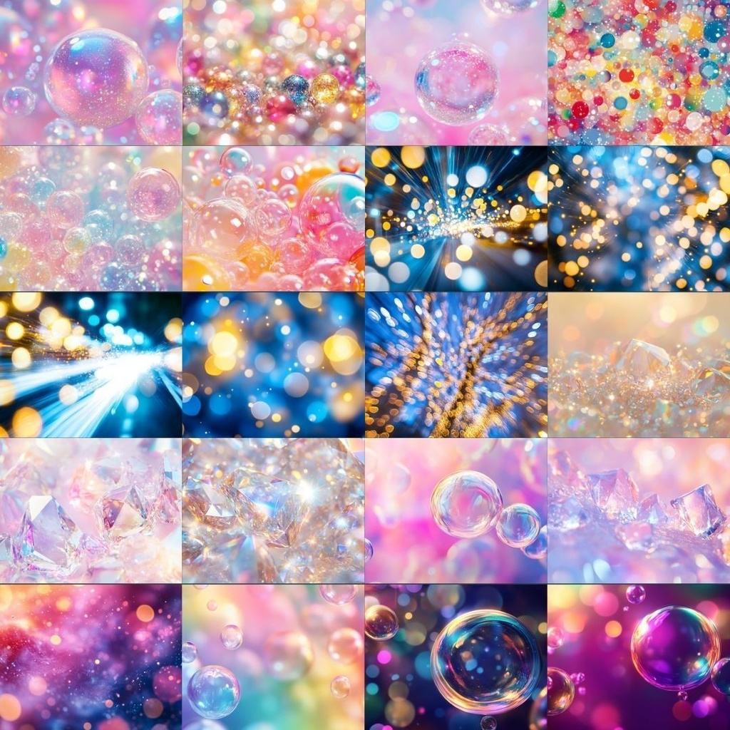 【素材集】キラキラしたイラスト素材|シルク風・泡・キラキラ
