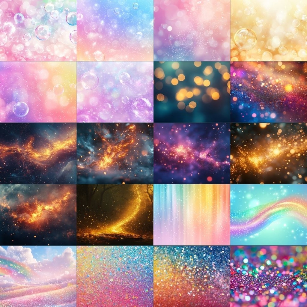 【素材集】キラキラしたイラスト素材|シルク風・泡・キラキラ