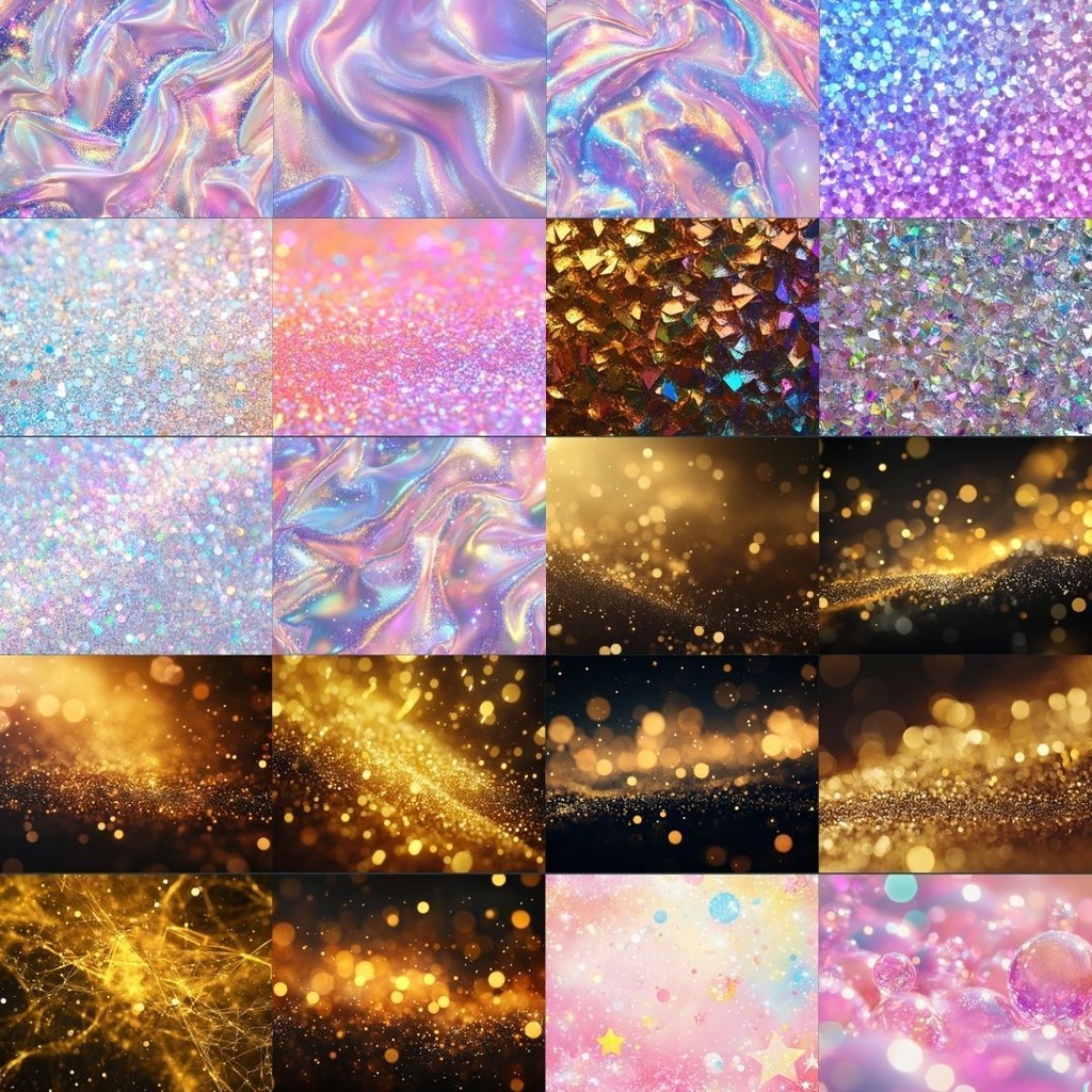 【素材集】キラキラしたイラスト素材|シルク風・泡・キラキラ
