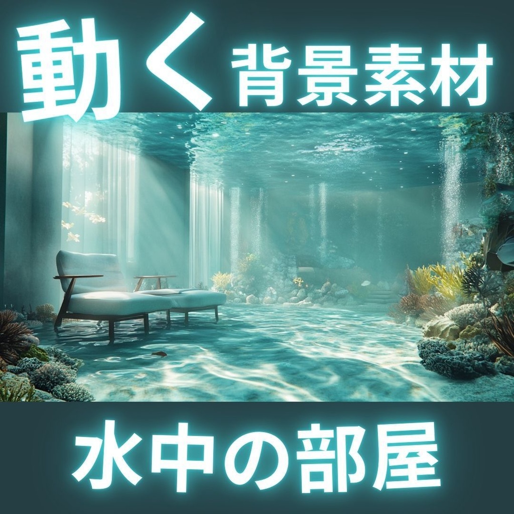 【動く背景素材】水中の部屋|2パターンセット
