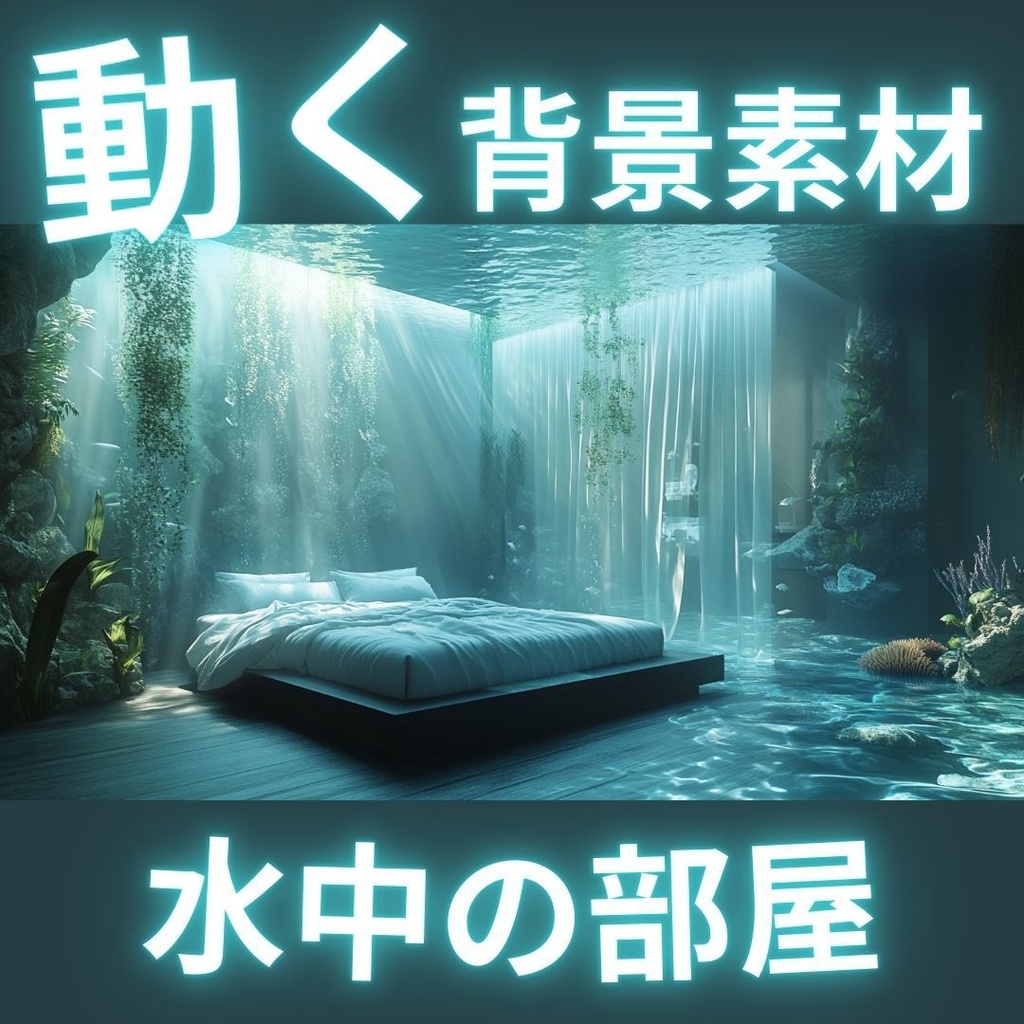 【動く背景素材】水中の部屋|2パターンセット