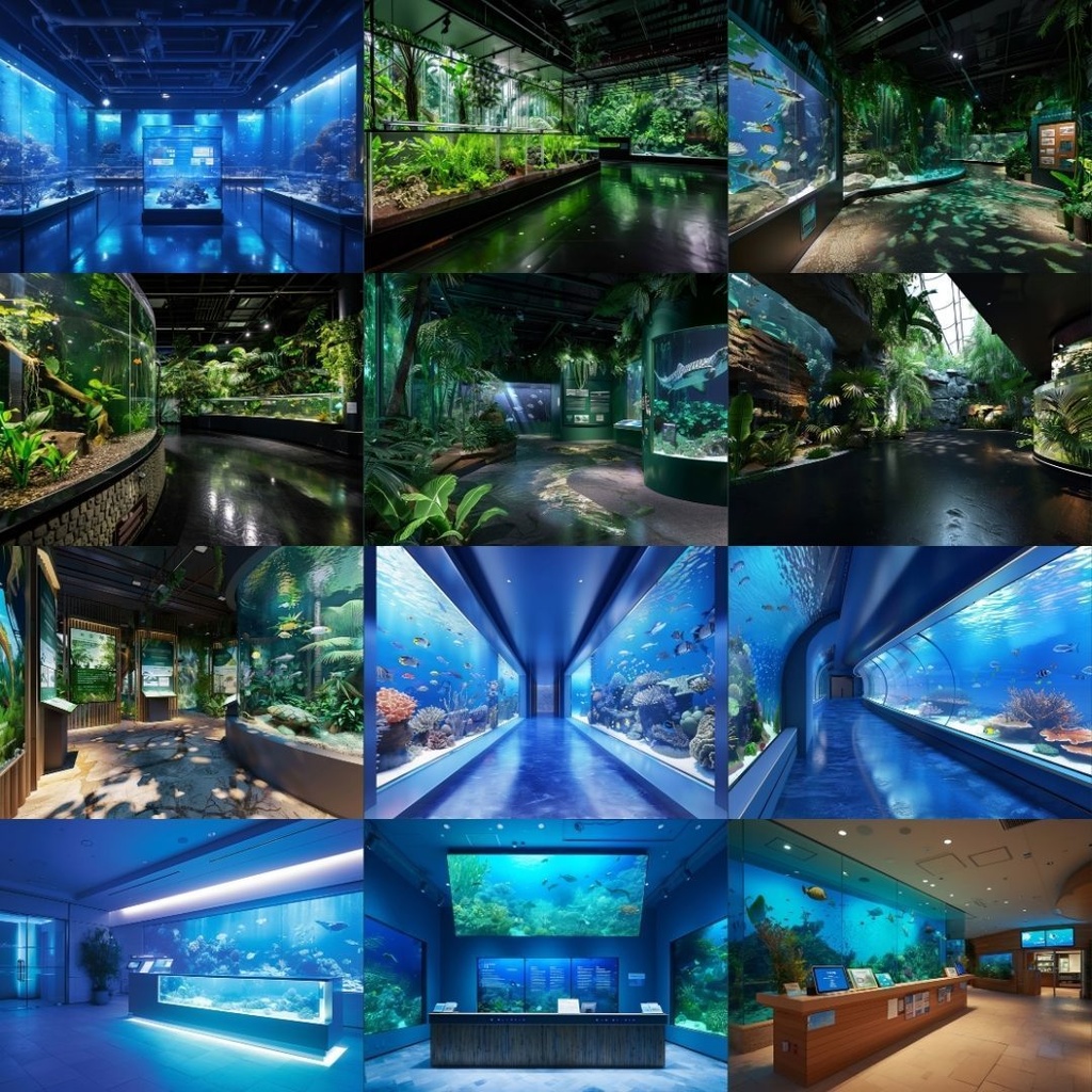 【TRPG背景素材】水族館パック60枚|内観・外観・受付・グッズ売り場