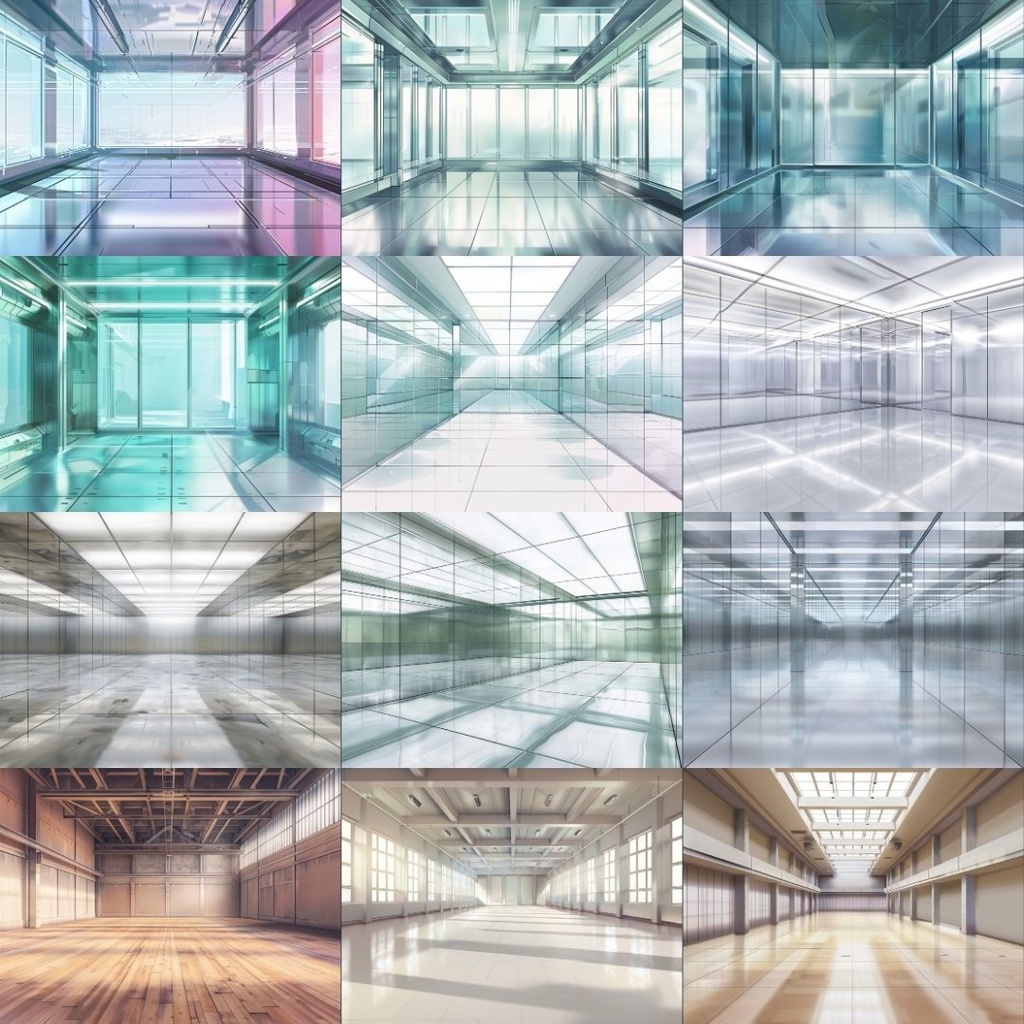 【TRPG背景素材】空っぽの部屋パック150枚|金色・コンクリート・シンプル・ホラー・メタリック・モダン・屋根裏・海・鏡・高級感・高層・タイル・鎖・和風