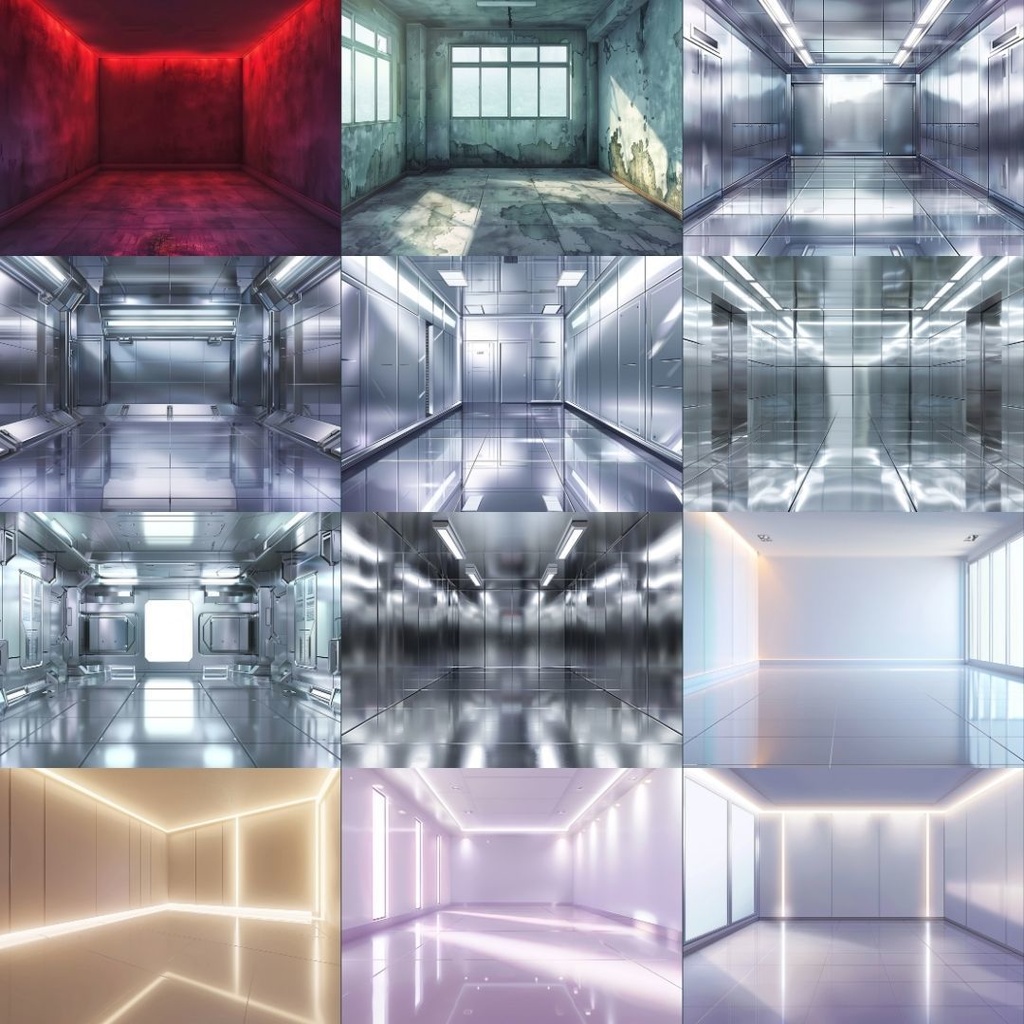 【TRPG背景素材】空っぽの部屋パック150枚|金色・コンクリート・シンプル・ホラー・メタリック・モダン・屋根裏・海・鏡・高級感・高層・タイル・鎖・和風