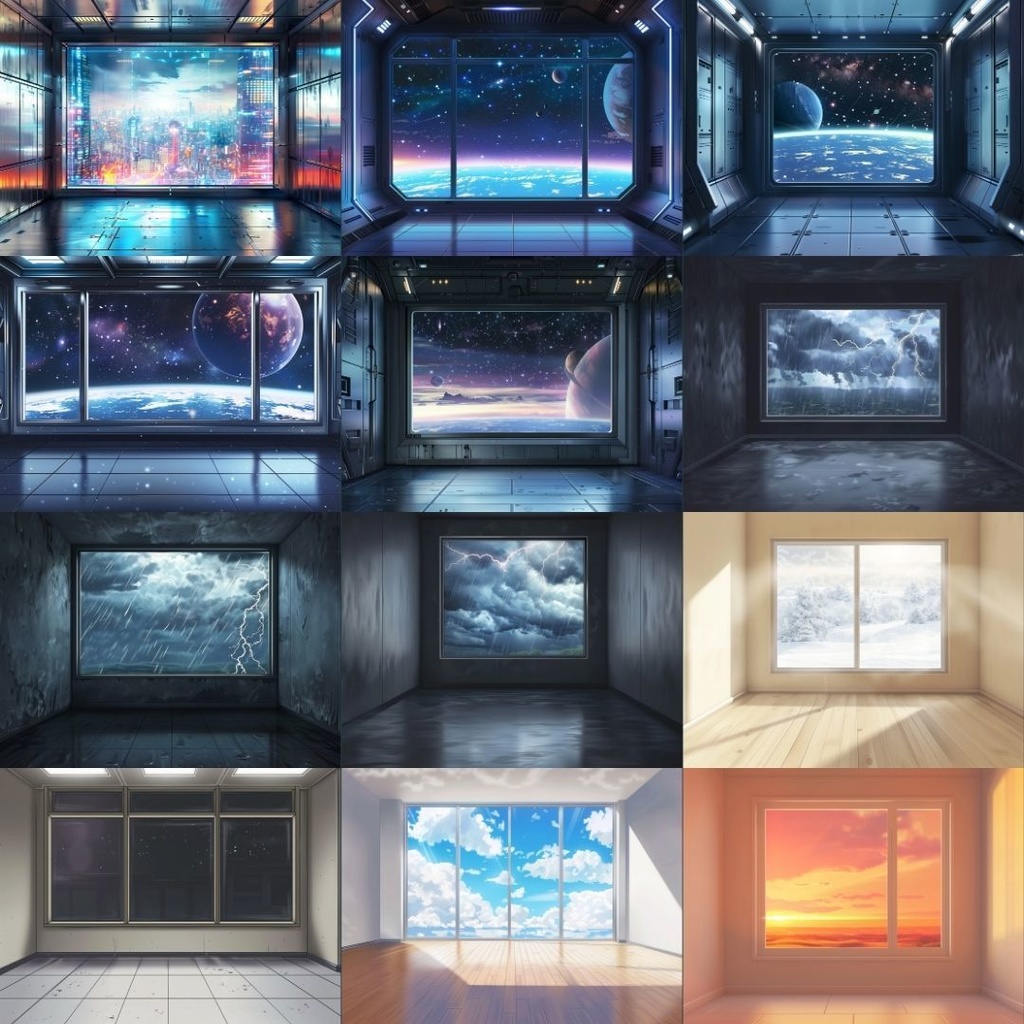 【TRPG背景素材】空っぽの部屋パック150枚|金色・コンクリート・シンプル・ホラー・メタリック・モダン・屋根裏・海・鏡・高級感・高層・タイル・鎖・和風