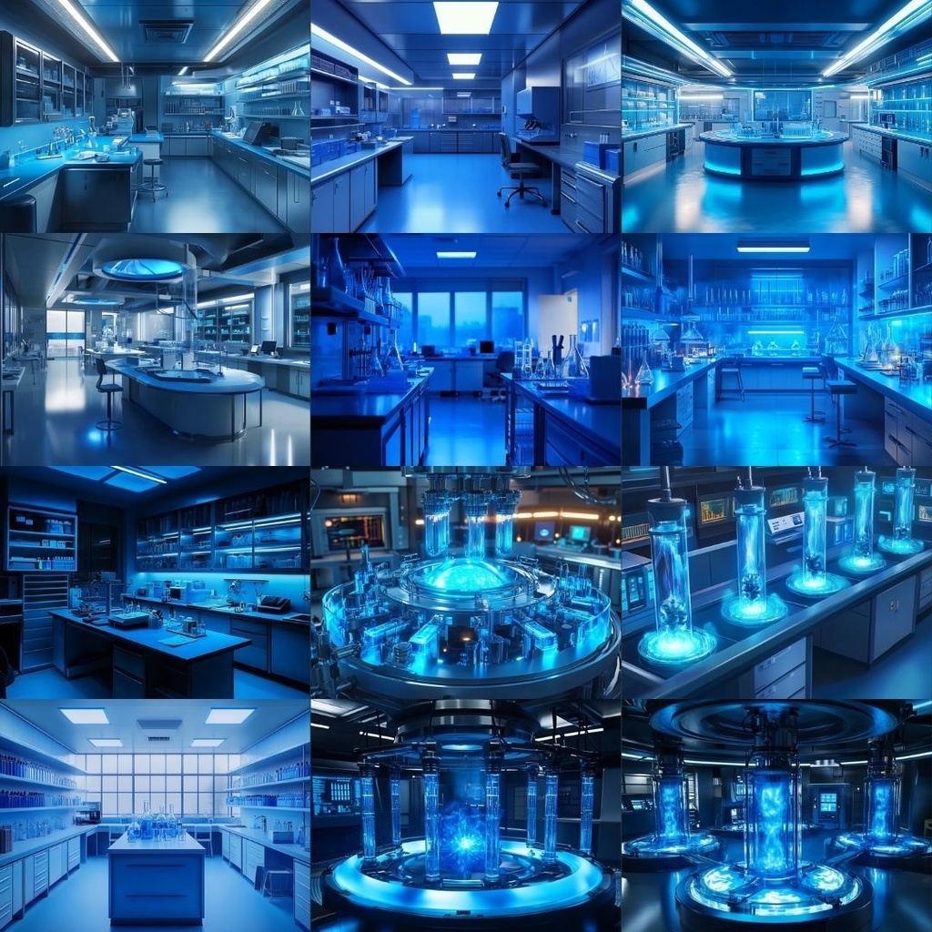 【TRPG背景素材】青の研究所パック73枚|研究室・サーバールーム・薬品・高エネルギー・保管庫・司令室・培養室・地下通路・水蒸気・電磁波・プラズマ