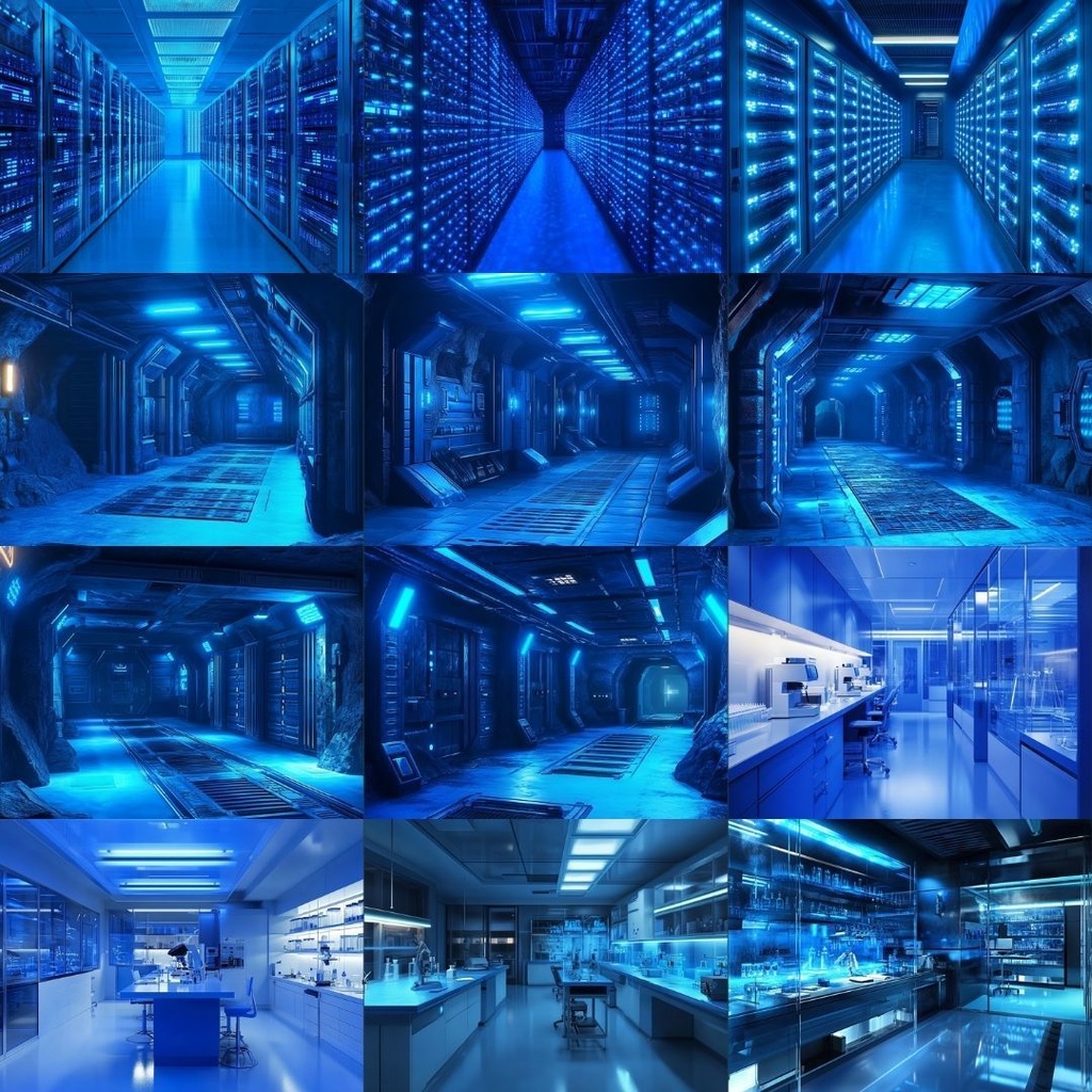 【TRPG背景素材】青の研究所パック73枚|研究室・サーバールーム・薬品・高エネルギー・保管庫・司令室・培養室・地下通路・水蒸気・電磁波・プラズマ