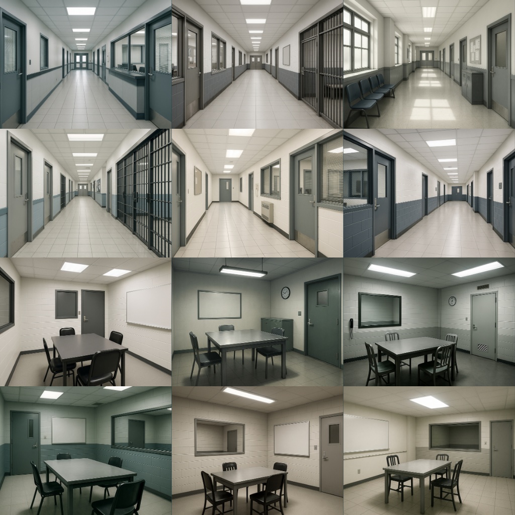 厳選|【TRPG背景素材】警察署パック53枚|取調室・資料庫・オフィス・武器庫・牢屋